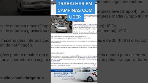 REGULAMENTAÇÃO DE TRANSPORTE EM CAMPINAS #uber #uberdriver