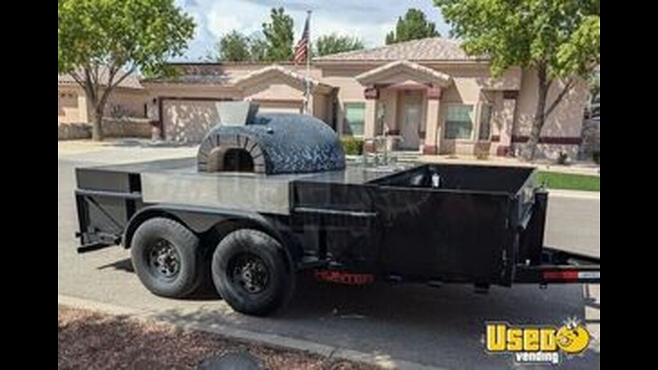 2024 - 7' x 14' Mobile Pizza Trailer w/ Refractory Hybrid Propane or Wood Pizza Oven