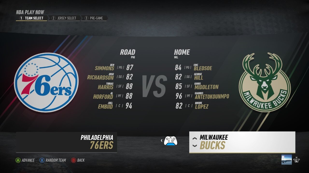 🏀NBA Live Season - Week 4 - Philadelphia 76ers (Road) VS (Home) Milwaukee Bucks