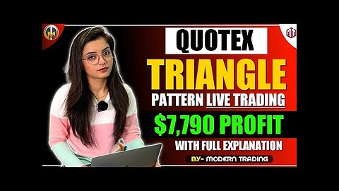 MAKE $7709 LIVE PROFIT🤑🤑BY USING TRIANGLE PATTERN ON QUOTEX