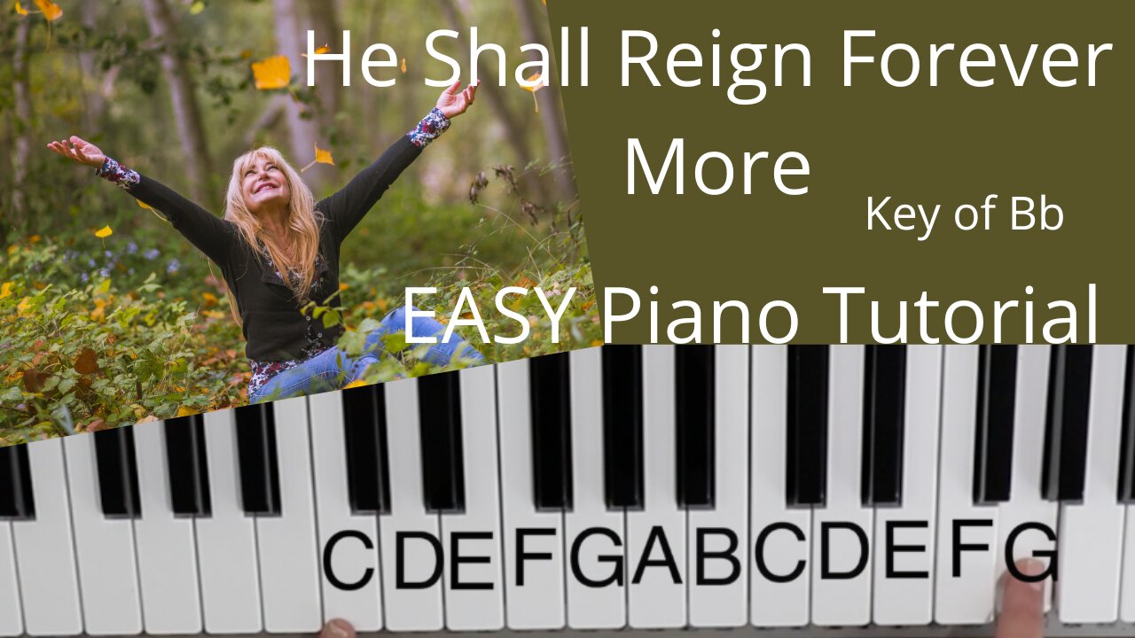 He Shall Reign Forever More -Chris Tomlin (Key of Bb)//EASY Piano Tutorial