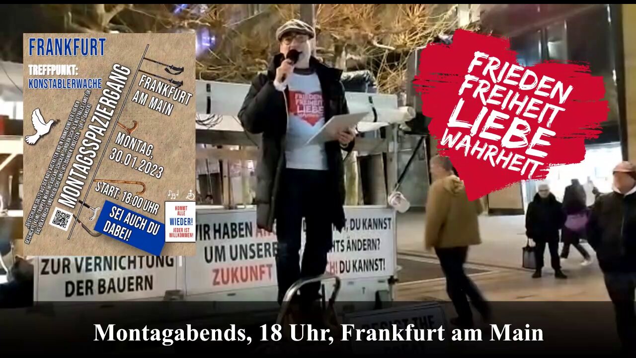 Keine Chance für Kriegstreiber: Hommage an eine Künstlerin beim Frankfurter Montagsspaziergang