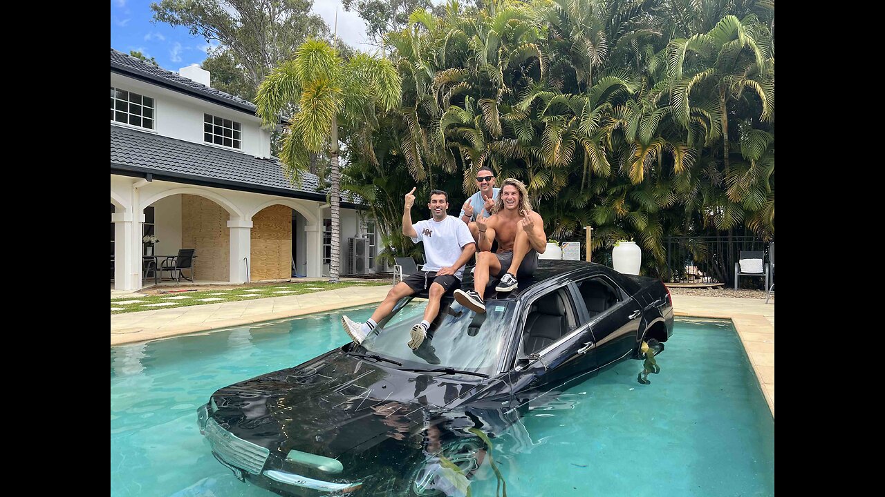 I craned my Best Friends Car into a Swimming Pool!