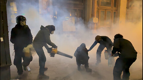 Protesters Use Leaf Blowers Against Teargas in Tbilisi, Georgia