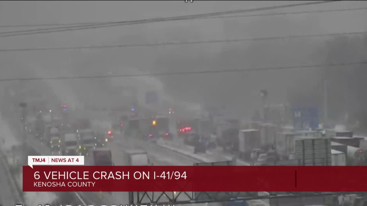 6 vehicle crash in Kenosha County