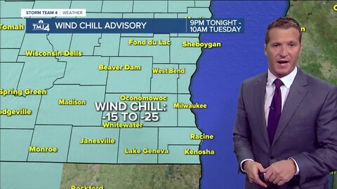Wind Chill Advisory is in effect until 10 a.m. Tuesday