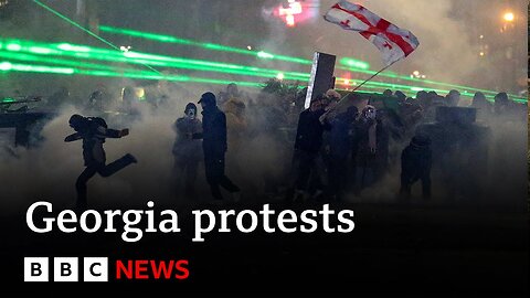 Fifth night of protests in Georgia after EU bid suspended | BBC News