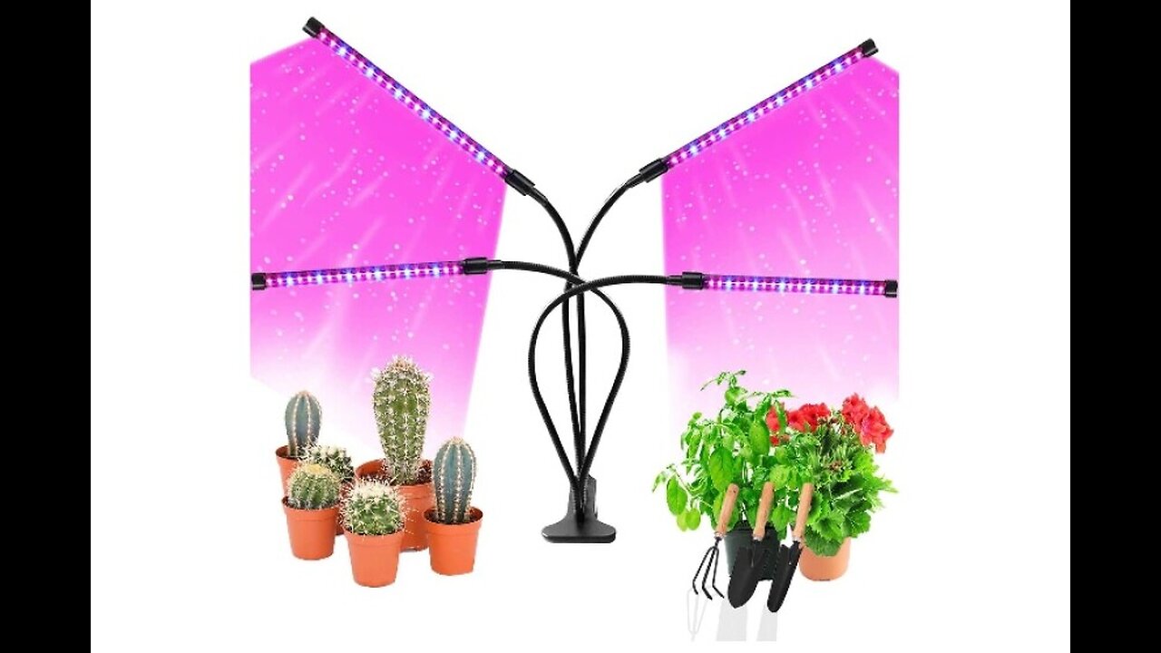 GHodec Grow Light,Sunlight White 50W 84 LED Dual Head Clip Plant Lights for Indoor Plants, 48...