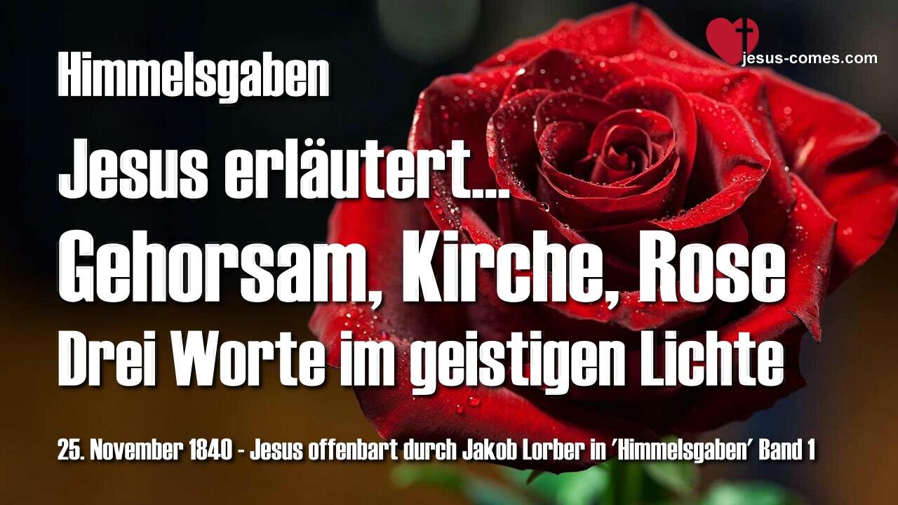 Gehorsam, Kirche, Rose ... Drei Worte im geistigen Licht ❤️ Jesus offenbart Himmelsgaben durch Jakob Lorber