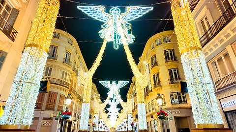 Christmas & New Year Light Show 🎶 Calle Larios, Málaga [Spain 4K]