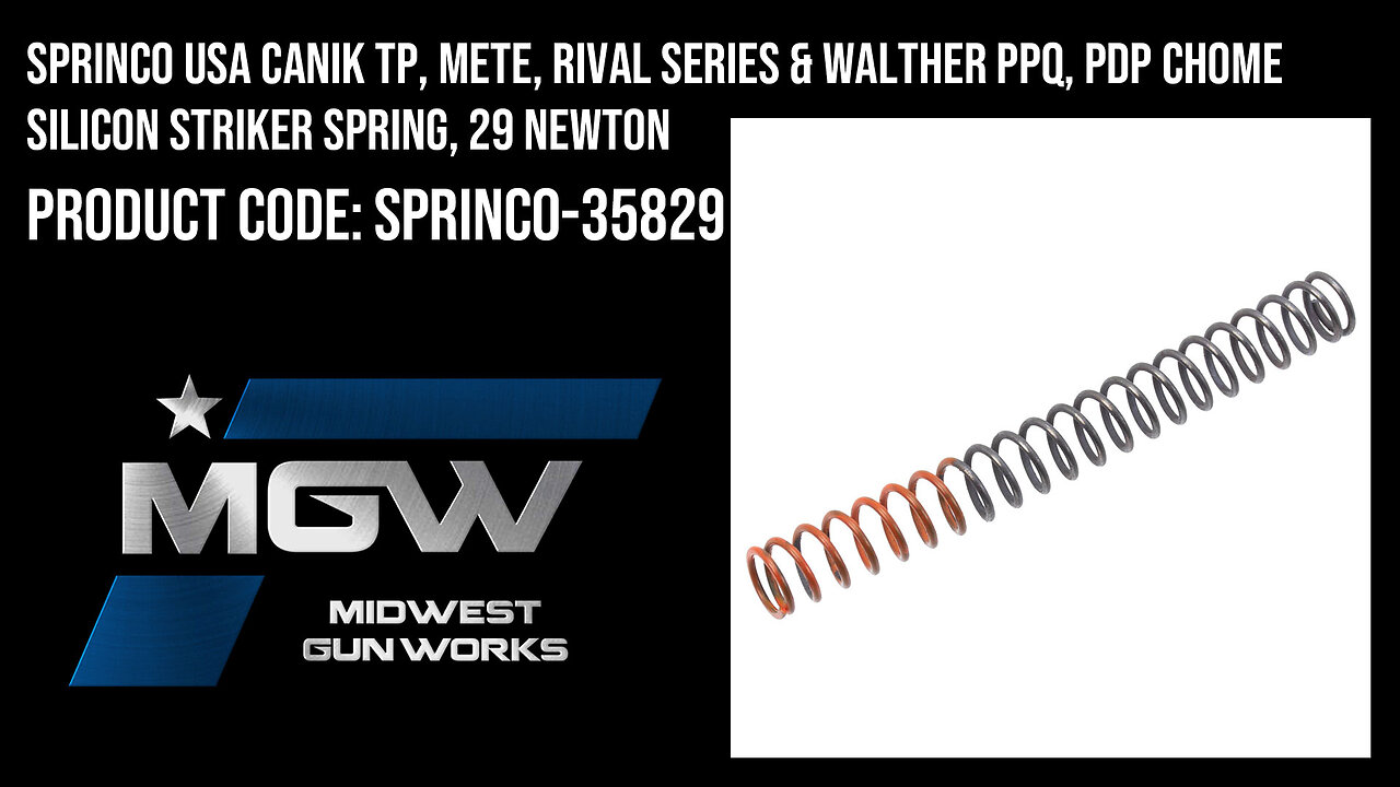 Sprinco USA Canik TP, METE, Rival & Walther PPQ, PDP Chrome Silicon Striker Spring - SPRINCO-35829