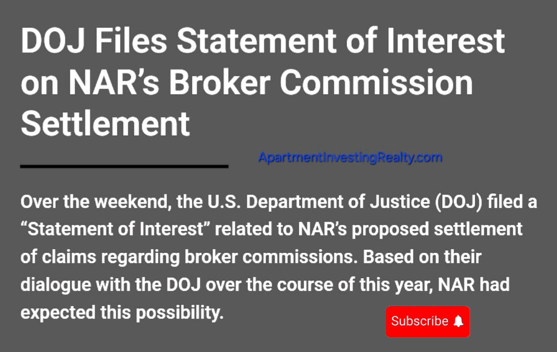 DOJ Files Statement on NAR / Buyers What This Means for You