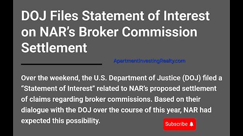 DOJ Files Statement on NAR / Buyers What This Means for You