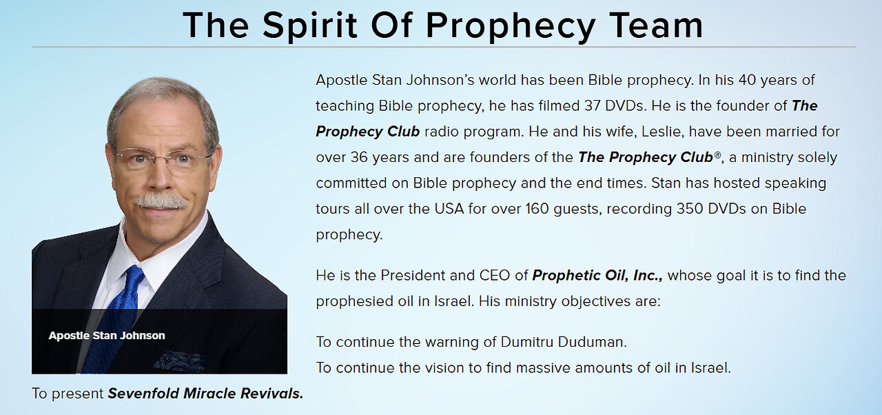 APOSTLE ~ STAN JOHNSON