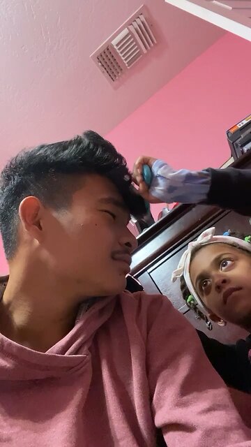 Baby shark playing with my hair