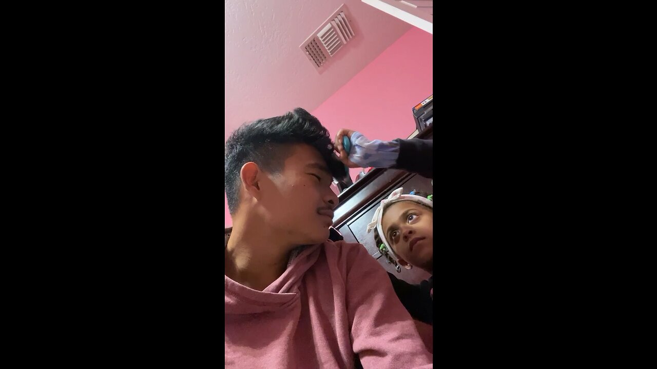 Baby shark playing with my hair