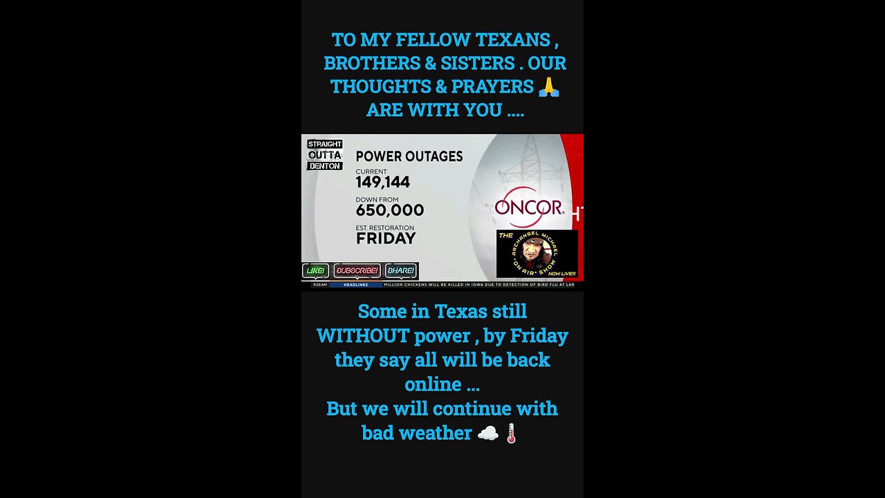 TEXANS STILL WITHOUT POWER , reports indicate it will be fully restored by Friday tomorrow ...