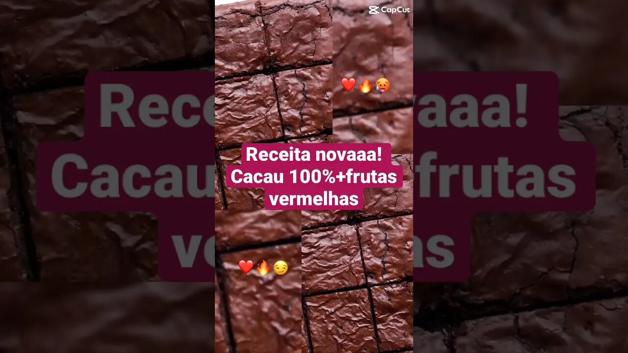 BioBrownie 100% cacau + frutas vermelhas #naturefoods #biomassa #brownie