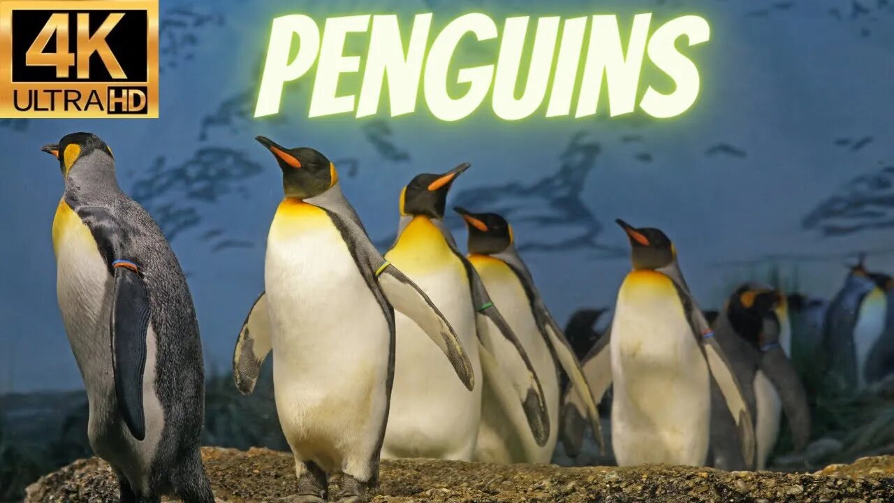 Penguins in 4K / Antarctica with BEST RELAXING MUSIC - Rare & Colorful Sea Life Video