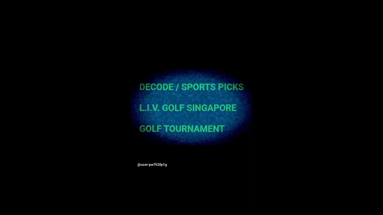 LIV GOLF SINGAPORE DECODE / SPORTS PICKS