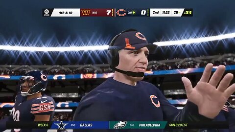 Madden NFL 23: Washington Commanders (Redskins) @ Chicago Bears Franchise Mode Year 1 Week 6