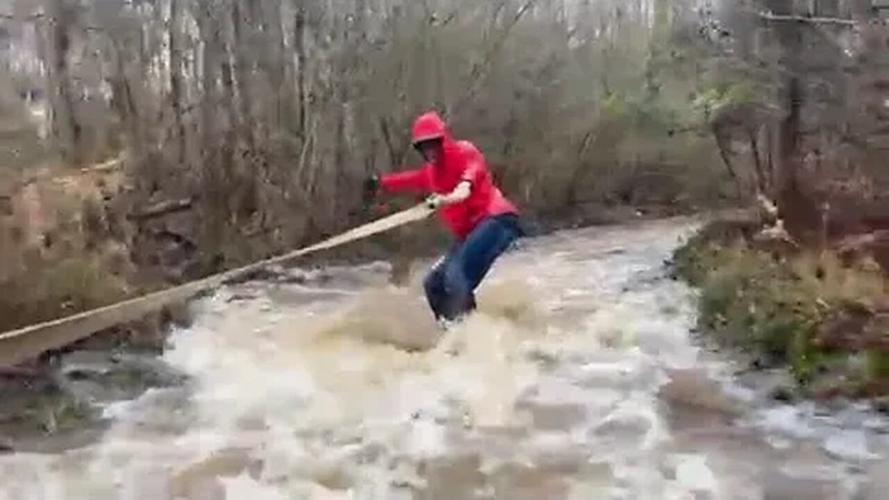 Rainy day skim boarding behind the four wheeler in Statesboro GA. Georgia Statesboro University.