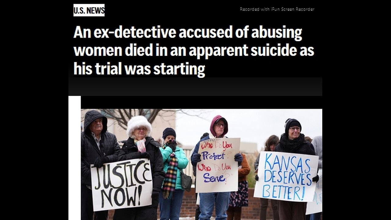 TOPEKA, KS>A White ex-police detective in Kansas died in an apparent suicide before his criminal trial of alligations he sexually assaulted and terrorized Black women - 3 mins. videos & article text.