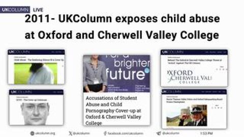 In 2011, UK Column Was Already Exposing Child Abuse at Oxford & Cherwell Valley College