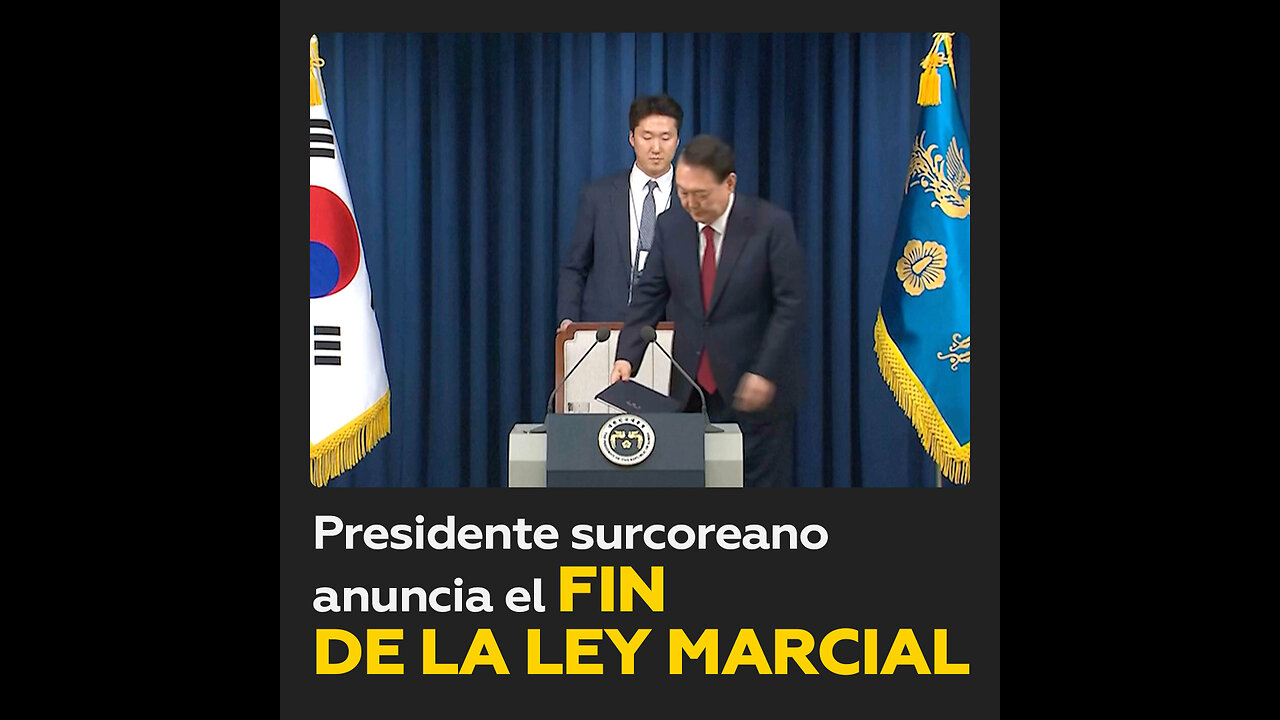 Presidente de Corea del Sur anuncia el levantamiento de la ley marcial