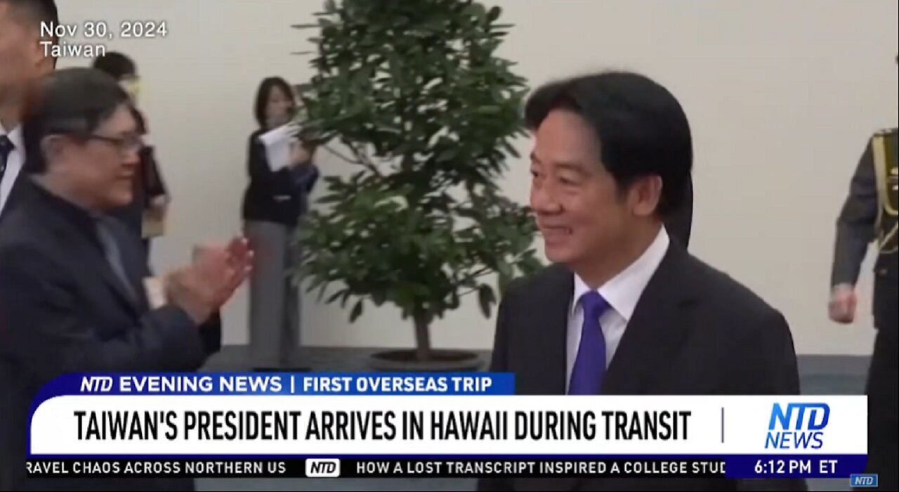 TAIWAN'S PRESIDENT ARRIVES IN HAWAII DURING TRANSIT