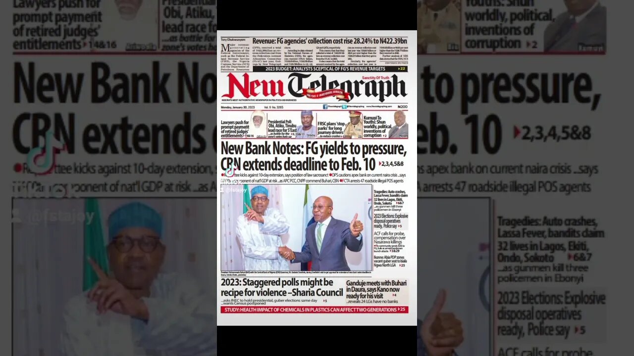 Newspaper Fromtpages for today 30th January, 2023 #newspaper