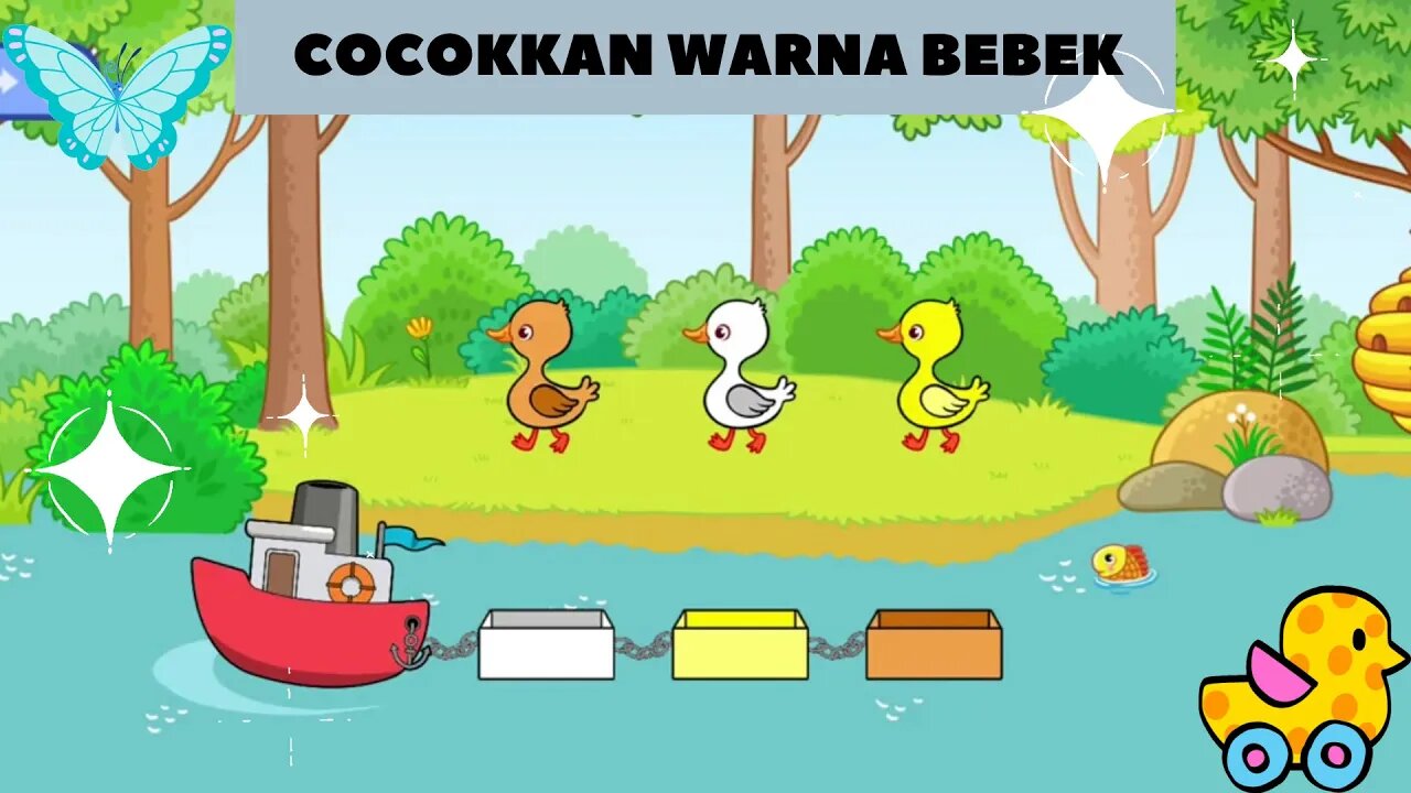 Game Anak Edukasi Hewan & Buah - Cocokkan Warna Bebek #1