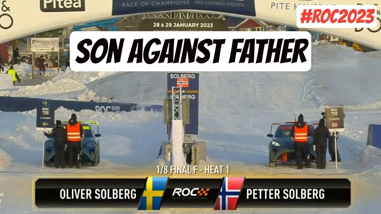 Oliver Solberg vs Petter Solberg | Son vs Father first heat #roc #raceofchampions #2023