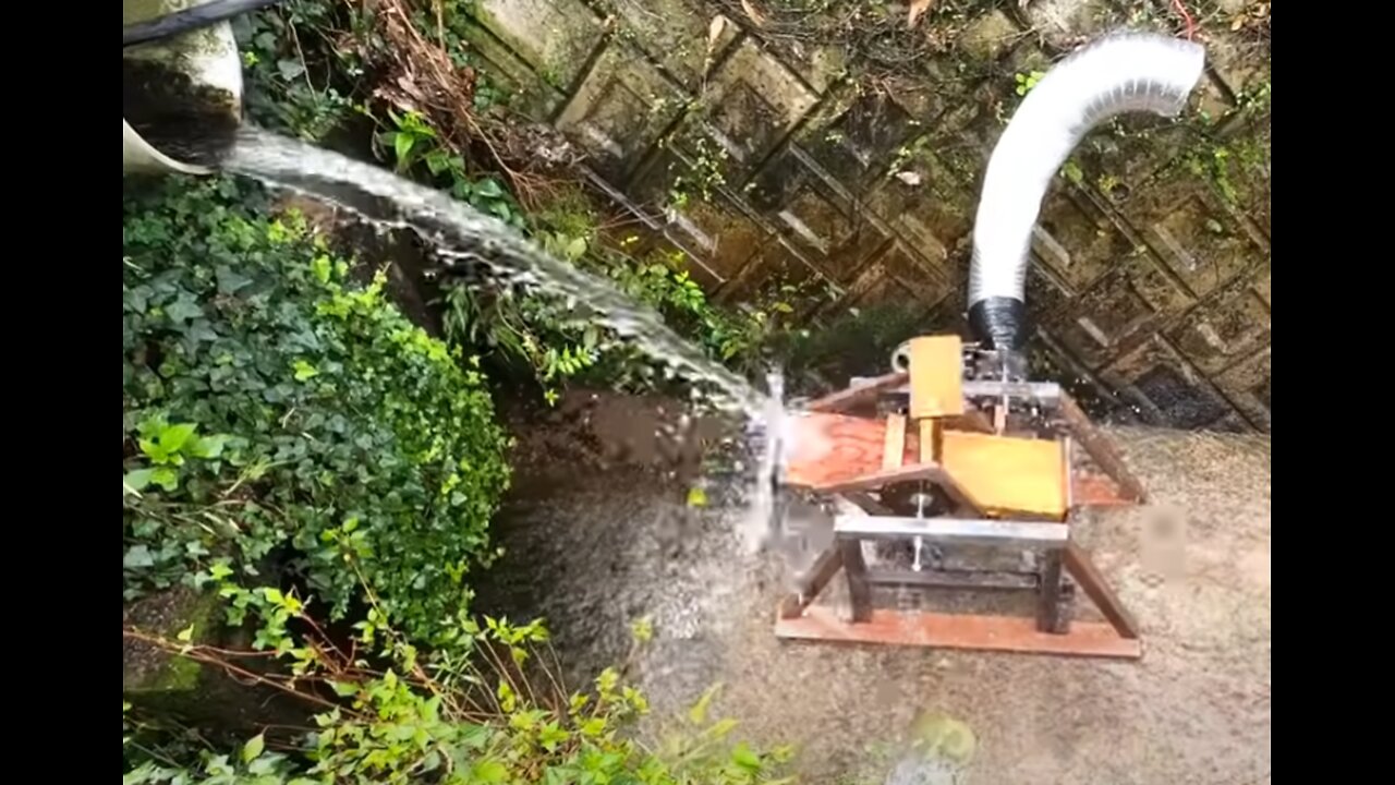 waterwheel made from a washing machine