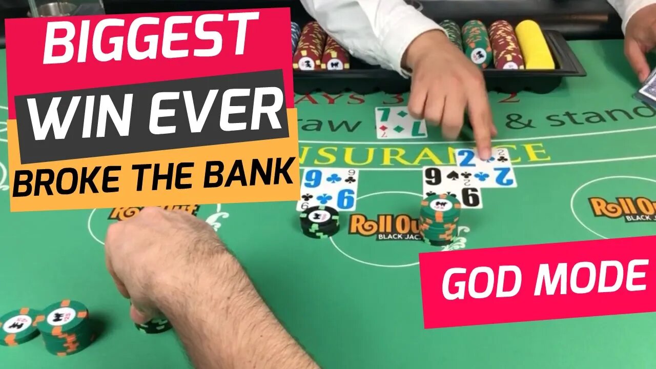 Biggest Blackjack Win Ever - Broke the Bank - NeverSplit10s