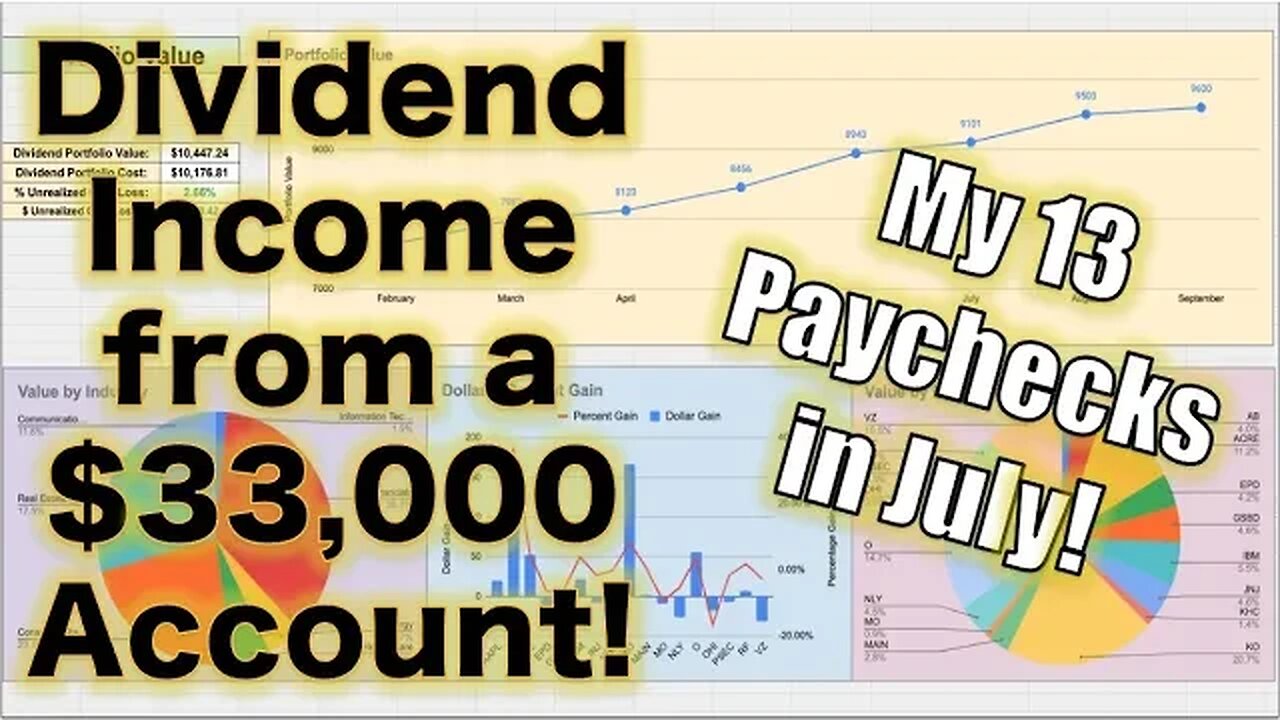 My 13 Dividend Paychecks in the Month of July from a $33,000 Account!