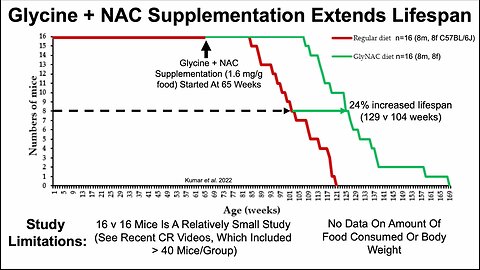 Glycine + N-Acetyl Cysteine Supplementation Increases Lifespan