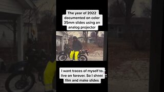 life on color slides with projector