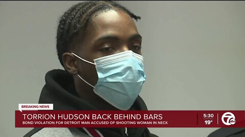 Torrion Hudson back behind bars