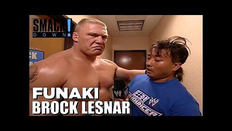 WWF Classic Brock Lesnar in an Intimidating Figure for Funaki to Interview