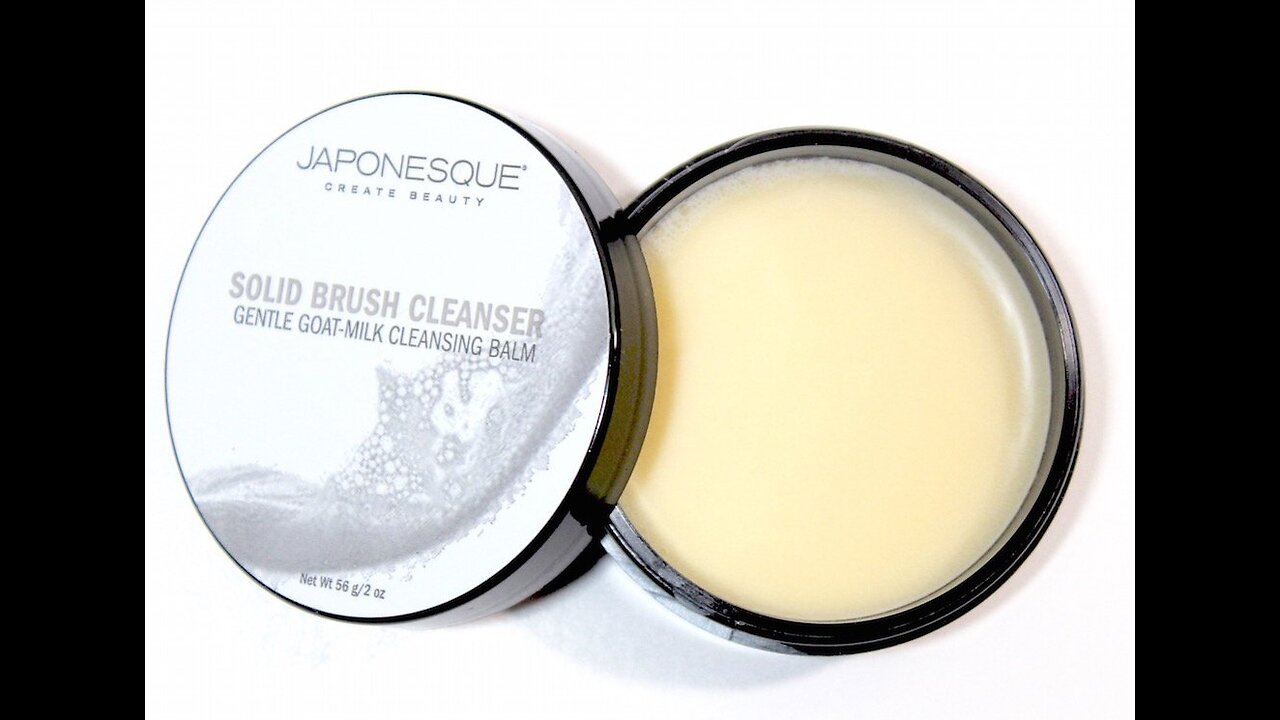 Japonesque Makeup Brush and Sponge Cleanser Balm, Coconut Scented, Solid, Mess-Free Formula, Tr...