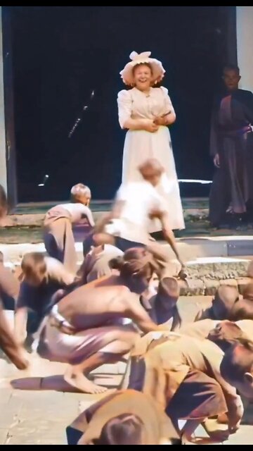 Footage of French Woman Throwing Grains And Coins To Children In Vietnam in 1900