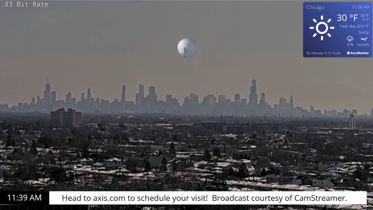 Chinese Spy Balloon Caught on Rooftop Cam in Chicago Illinois at the Axis Experience Center