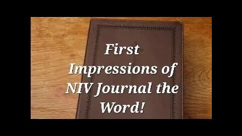 Quick First Impressions of the NIV Journal the Word Bible