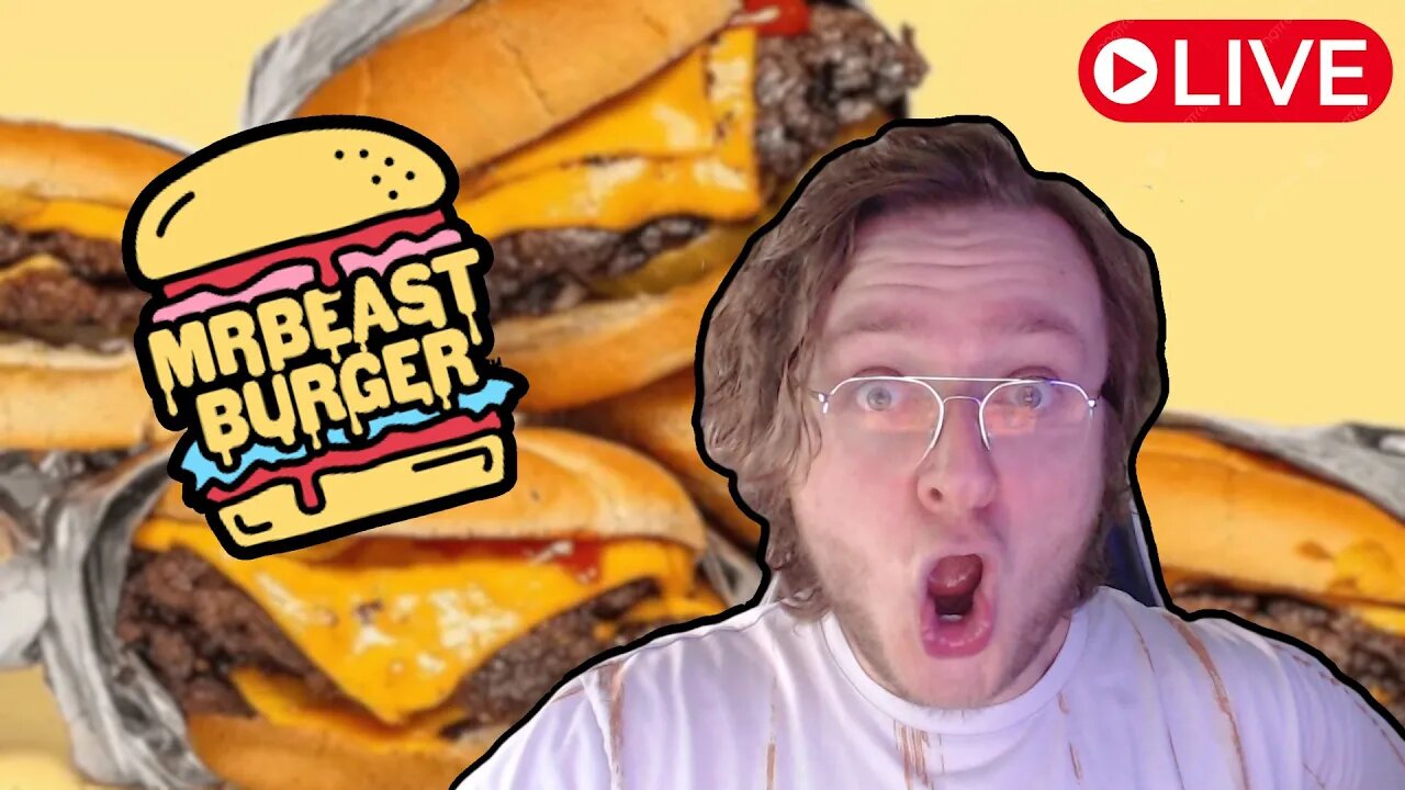 WE ARE TRYING MR.BEAST BURGER AND FEASTABLES LIVE