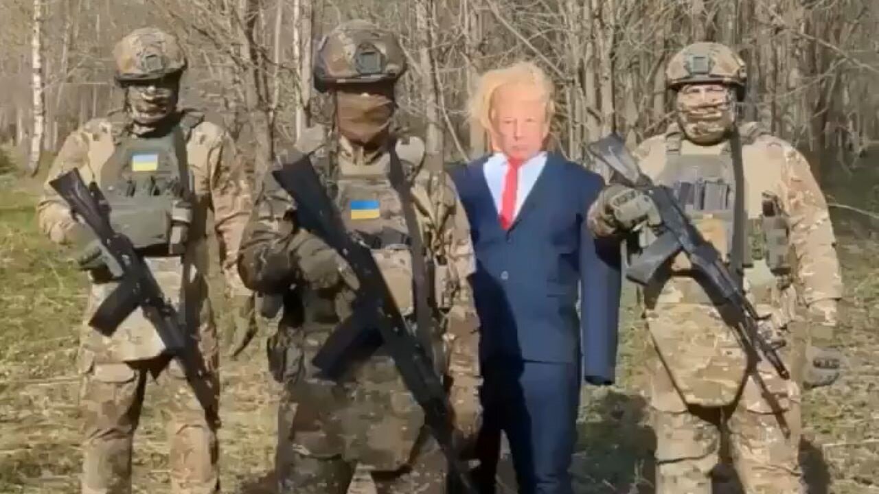 Ukrainian Soldiers Burn Effigy Of Donald Trump