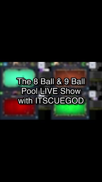 The 8 Ball & 9 Ball Pool LIVE Show with ITSCUEGOD
