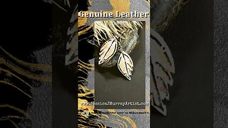 CHAMPAGNE AND SILVER, 1 inch, leather feather earrings pair