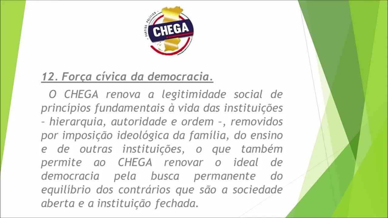 12 O Chega ponto por ponto.