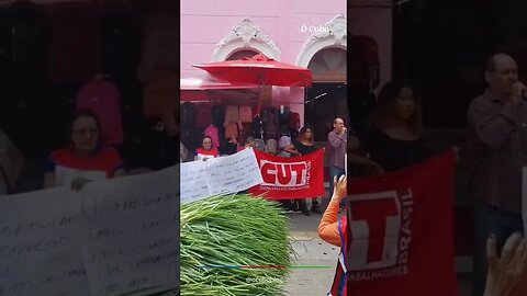 CUT realiza manifestação em frente às Lojas Americanas na Rua Grande em São Luís